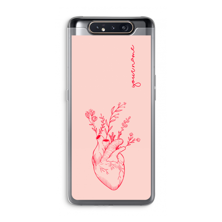 Blooming Heart: Samsung Galaxy A80 Transparant Hoesje
