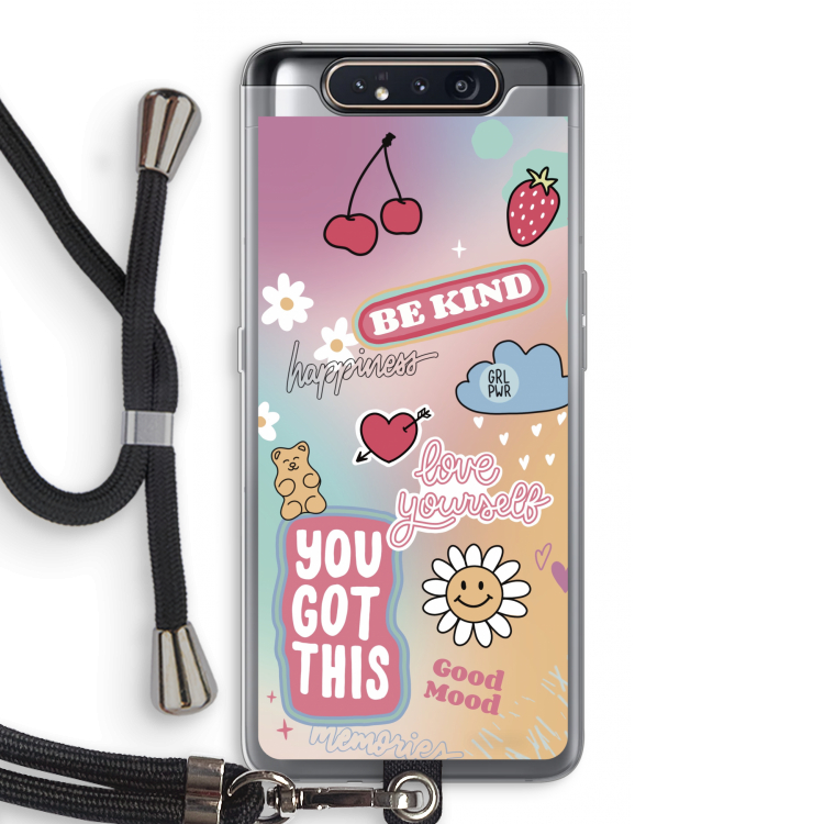 Positivity: Samsung Galaxy A80 Transparant Hoesje met koord