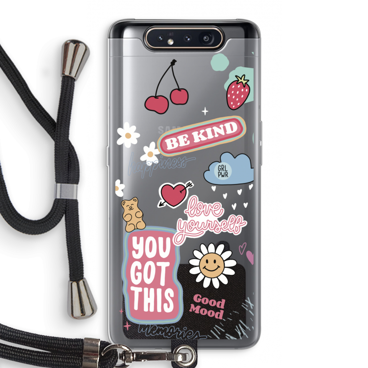 Positivity: Samsung Galaxy A80 Transparant Hoesje met koord