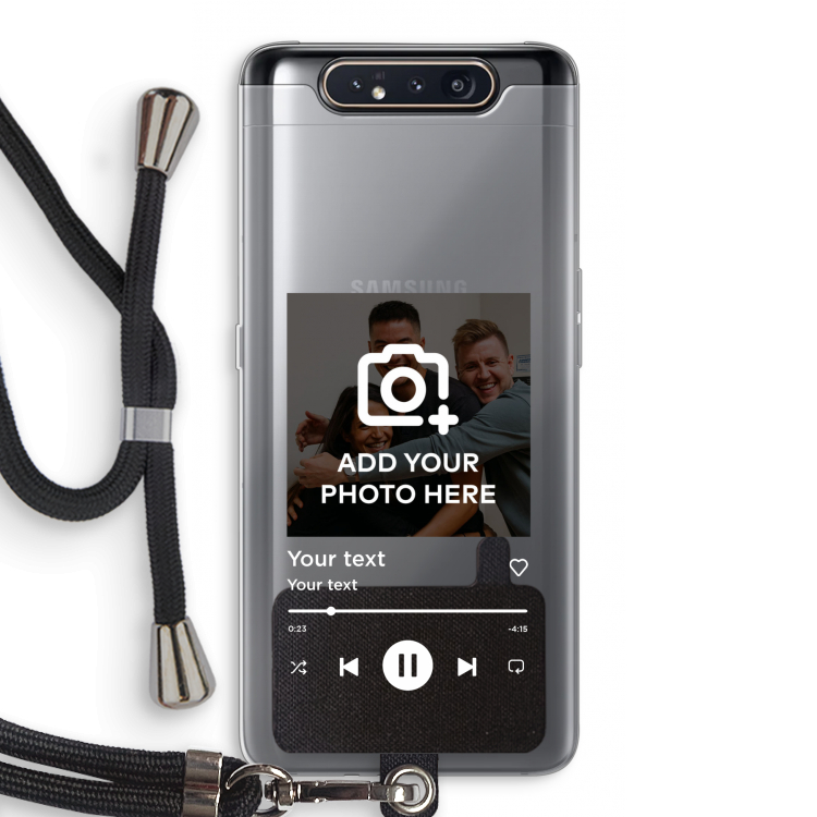 Music Player: Samsung Galaxy A80 Transparant Hoesje met koord