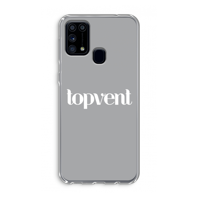 Topvent Grijs Wit: Samsung Galaxy M31 Transparant Hoesje