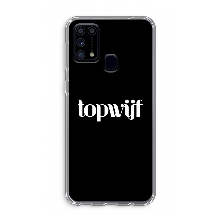 Topwijf Zwart: Samsung Galaxy M31 Transparant Hoesje