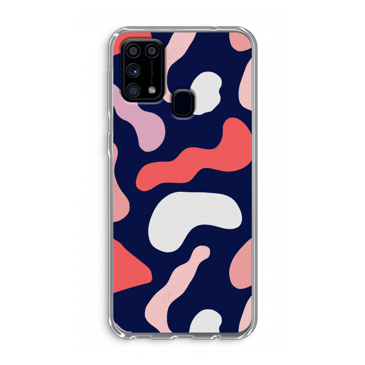 Memphis Shapes Pink: Samsung Galaxy M31 Transparant Hoesje