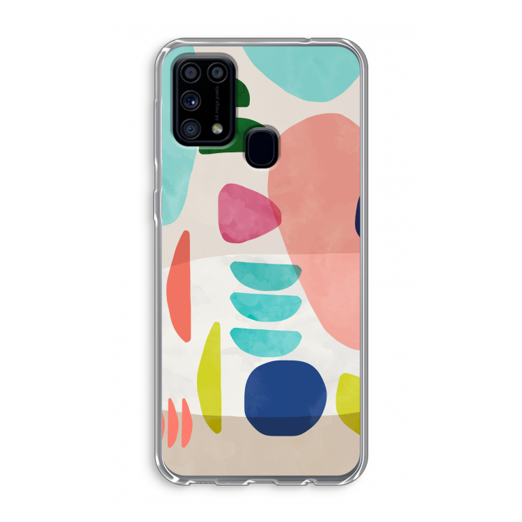 Bold Rounded Shapes: Samsung Galaxy M31 Transparant Hoesje