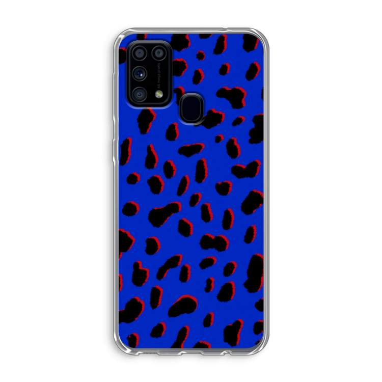 Blue Leopard: Samsung Galaxy M31 Transparant Hoesje