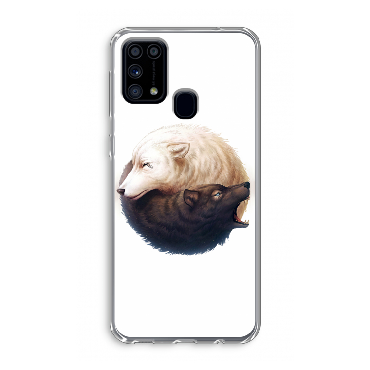Yin Yang Wolves: Samsung Galaxy M31 Transparant Hoesje