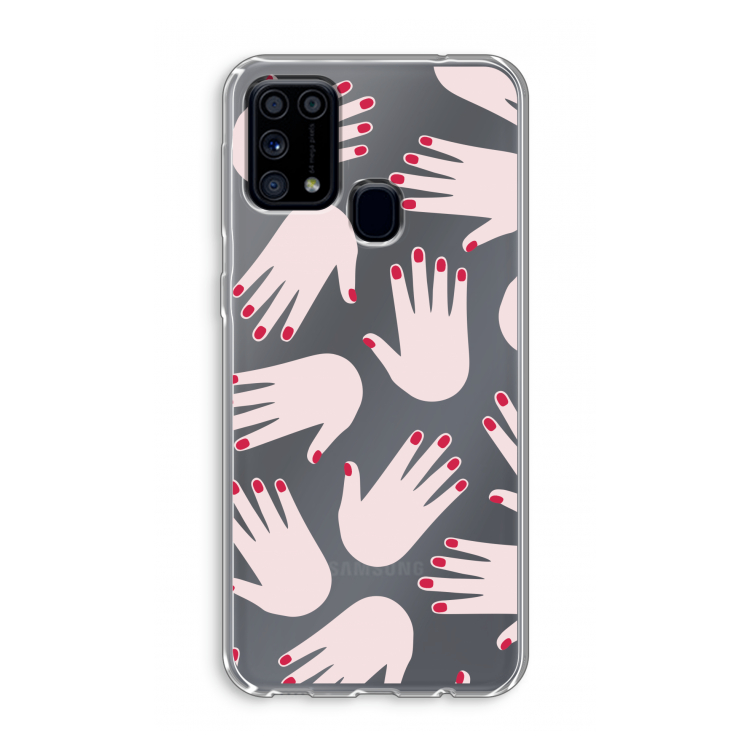 Hands pink: Samsung Galaxy M31 Transparant Hoesje