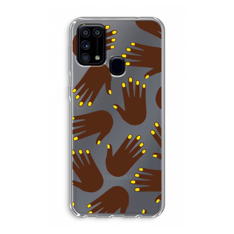 Hands dark: Samsung Galaxy M31 Transparant Hoesje