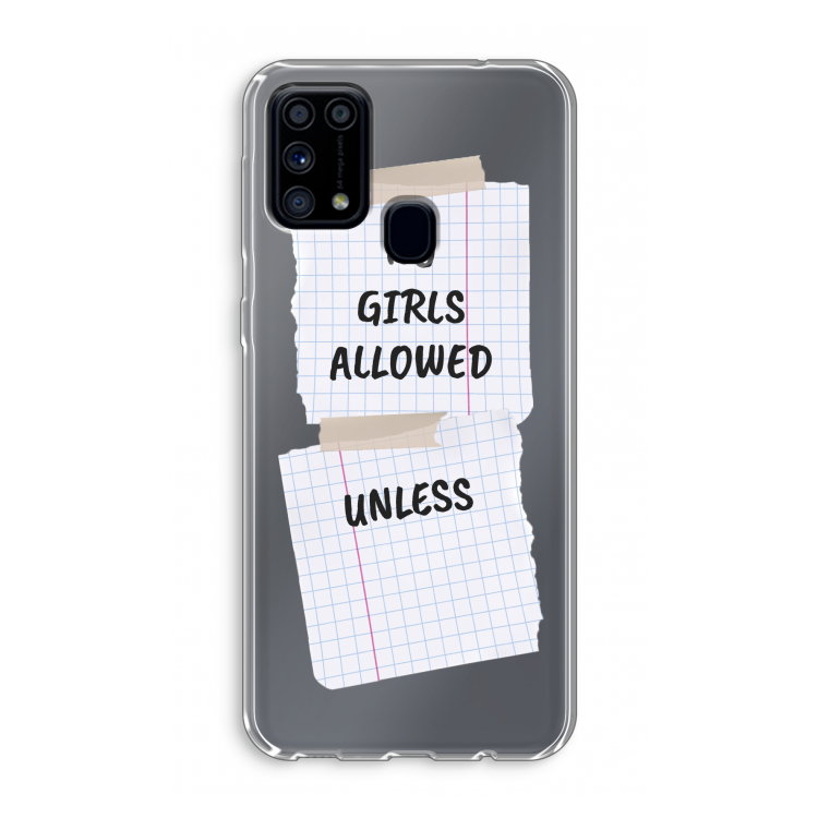 No Girls Allowed Unless: Samsung Galaxy M31 Transparant Hoesje