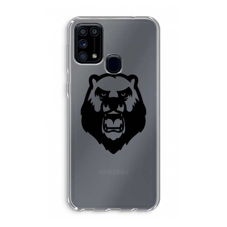 Angry Bear (black): Samsung Galaxy M31 Transparant Hoesje