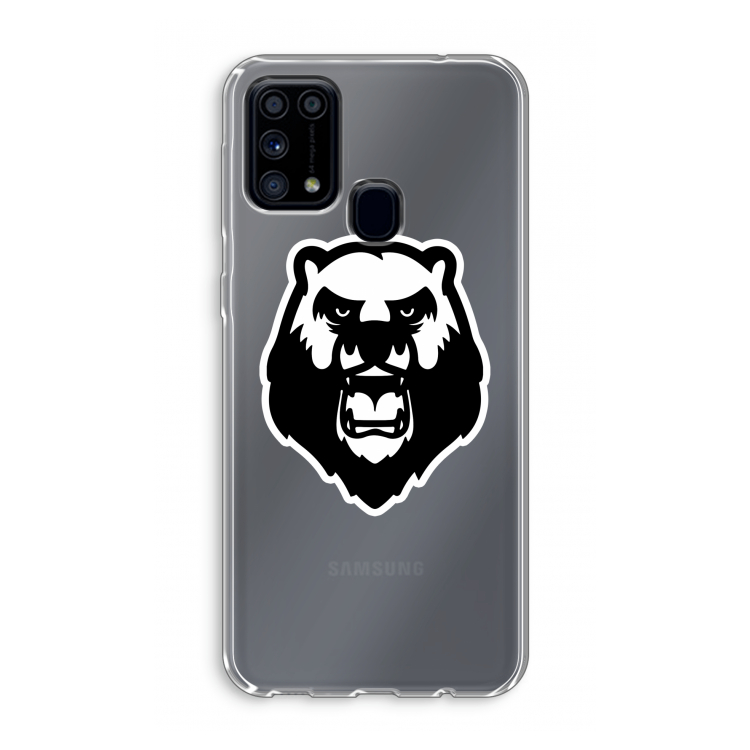 Angry Bear (white): Samsung Galaxy M31 Transparant Hoesje