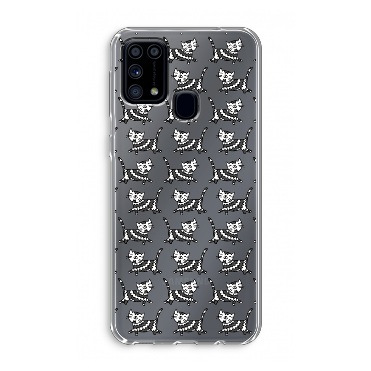 Zwarte poes: Samsung Galaxy M31 Transparant Hoesje