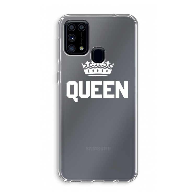 Queen zwart: Samsung Galaxy M31 Transparant Hoesje