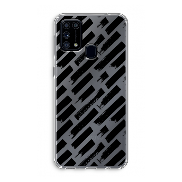 Zwarte vegen: Samsung Galaxy M31 Transparant Hoesje