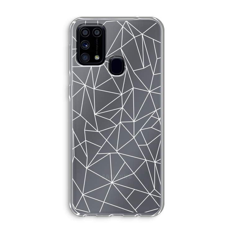 Geometrische lijnen wit: Samsung Galaxy M31 Transparant Hoesje
