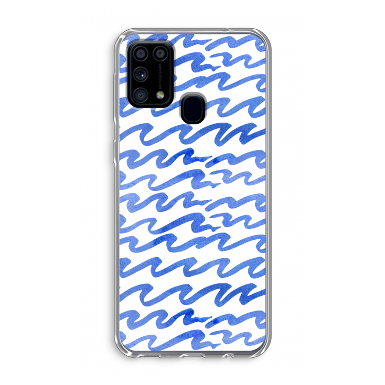 Blauwe golven: Samsung Galaxy M31 Transparant Hoesje