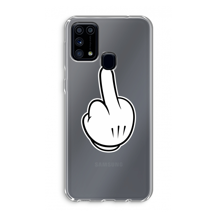 Middle finger black: Samsung Galaxy M31 Transparant Hoesje