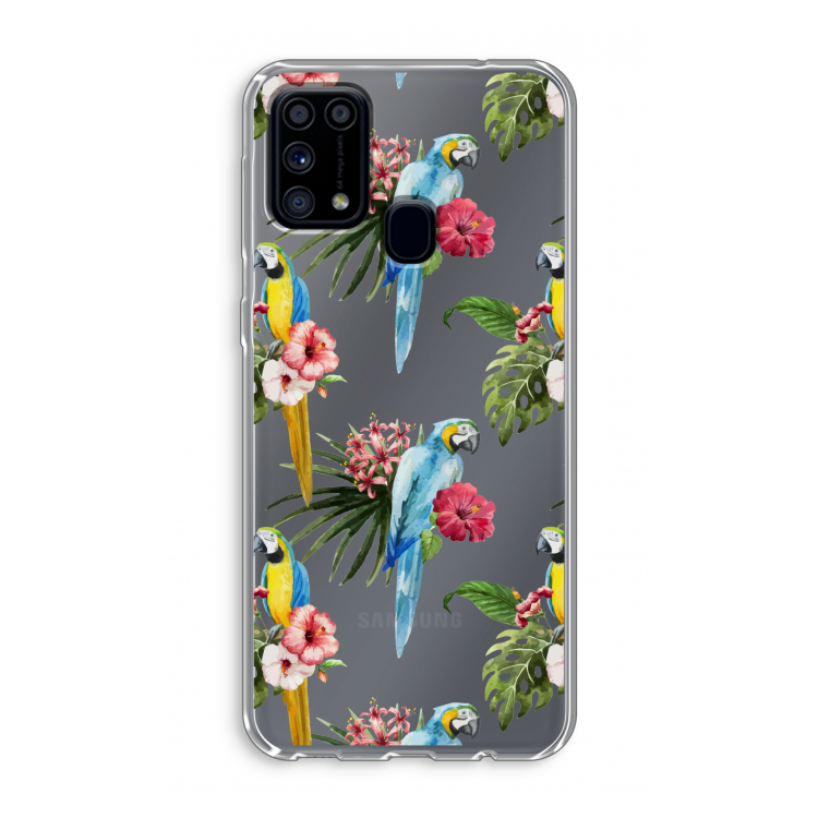 Kleurrijke papegaaien: Samsung Galaxy M31 Transparant Hoesje