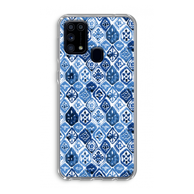 Blauw motief: Samsung Galaxy M31 Transparant Hoesje