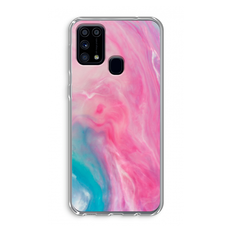 Roze explosie: Samsung Galaxy M31 Transparant Hoesje