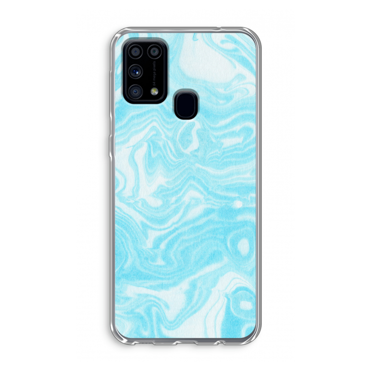 Waterverf blauw: Samsung Galaxy M31 Transparant Hoesje