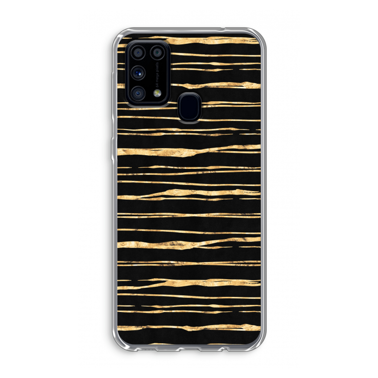Gouden strepen: Samsung Galaxy M31 Transparant Hoesje