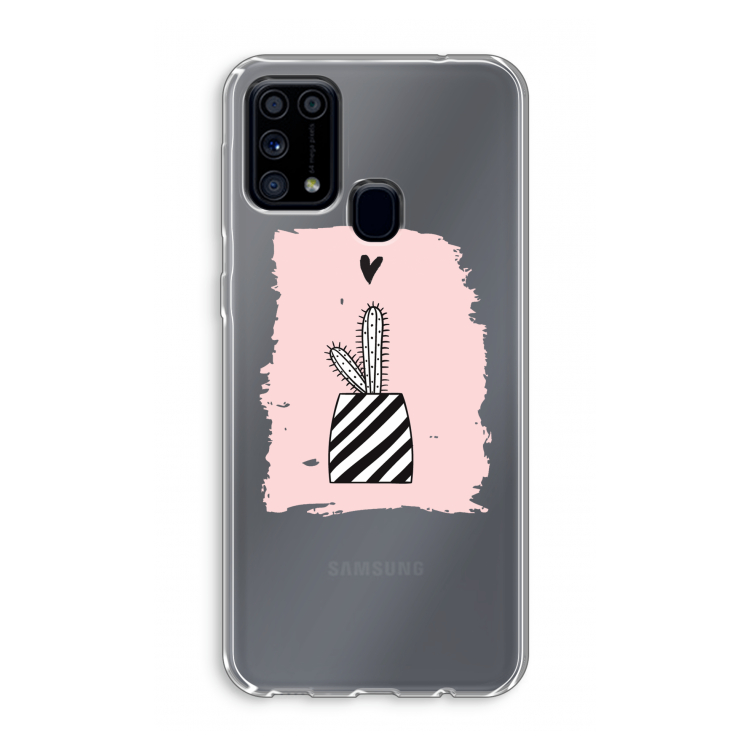 Zwart-wit cactus: Samsung Galaxy M31 Transparant Hoesje