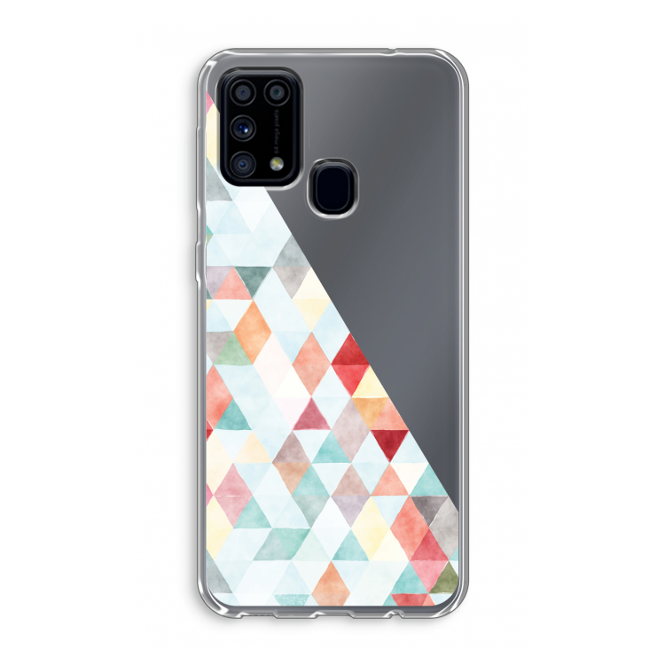 Gekleurde driehoekjes pastel: Samsung Galaxy M31 Transparant Hoesje