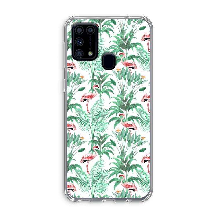 Flamingo bladeren: Samsung Galaxy M31 Transparant Hoesje