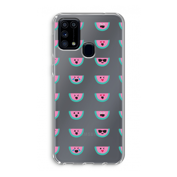 Smiley watermeloenprint: Samsung Galaxy M31 Transparant Hoesje