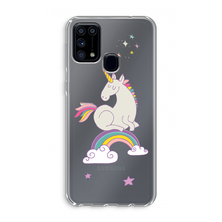 Regenboog eenhoorn: Samsung Galaxy M31 Transparant Hoesje