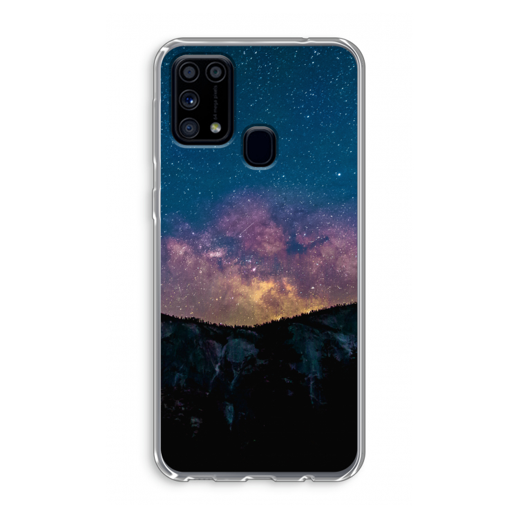 Travel to space: Samsung Galaxy M31 Transparant Hoesje