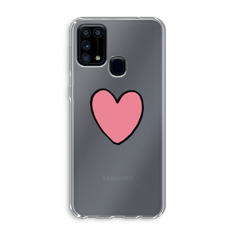 Hartje: Samsung Galaxy M31 Transparant Hoesje