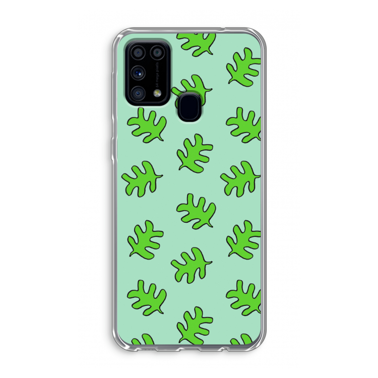 Groene blaadjes: Samsung Galaxy M31 Transparant Hoesje