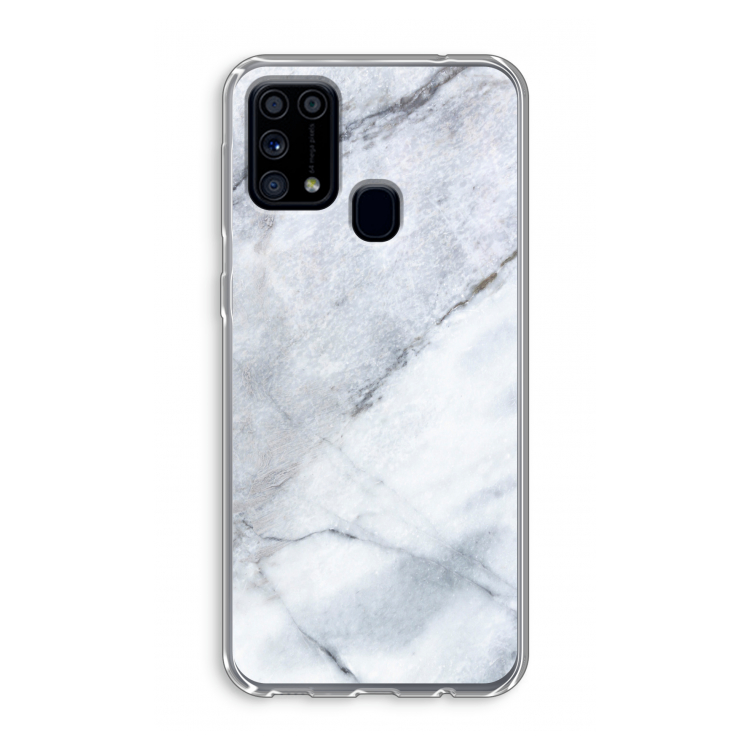 Witte marmer: Samsung Galaxy M31 Transparant Hoesje