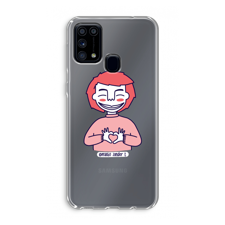 Hartje: Samsung Galaxy M31 Transparant Hoesje