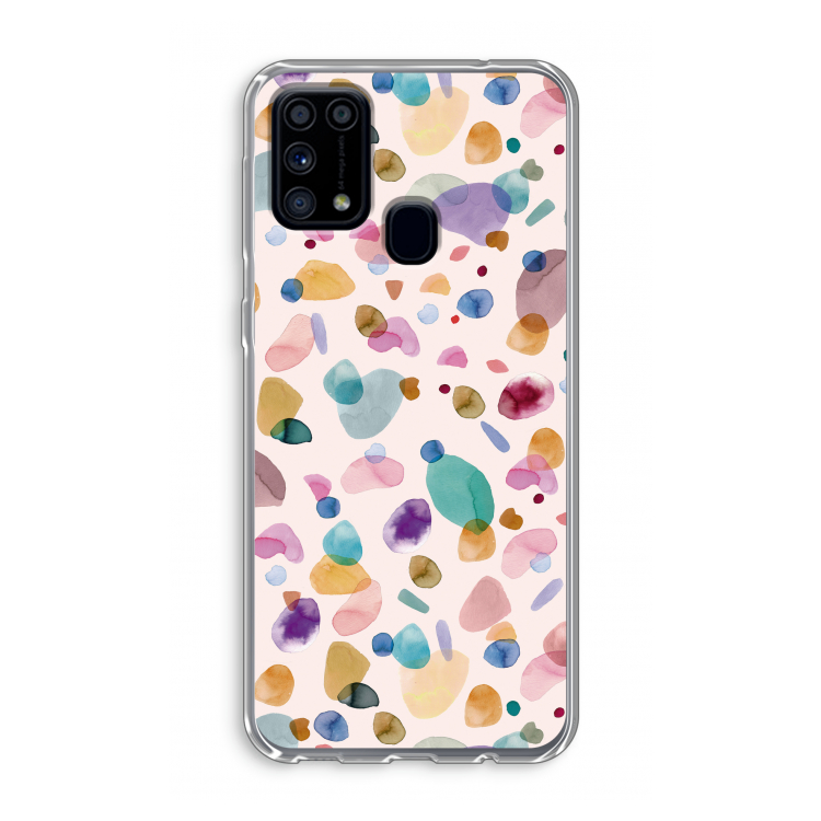 Terrazzo Memphis Pink: Samsung Galaxy M31 Transparant Hoesje
