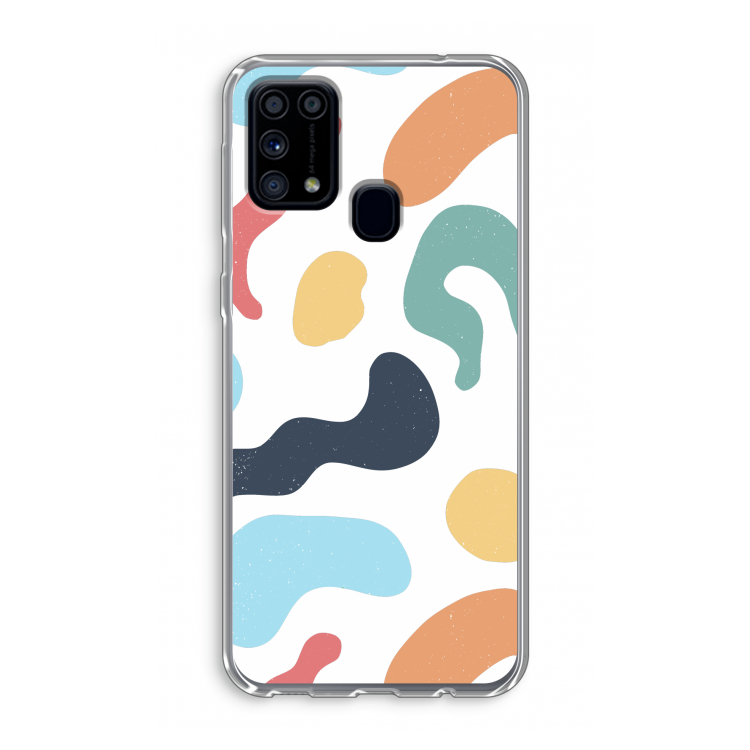 Memphis Shapes Blue: Samsung Galaxy M31 Transparant Hoesje