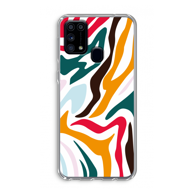 Colored Zebra: Samsung Galaxy M31 Transparant Hoesje