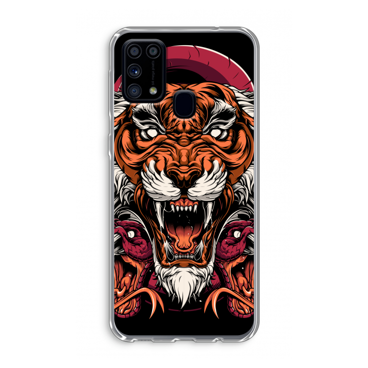 Tiger and Rattlesnakes: Samsung Galaxy M31 Transparant Hoesje