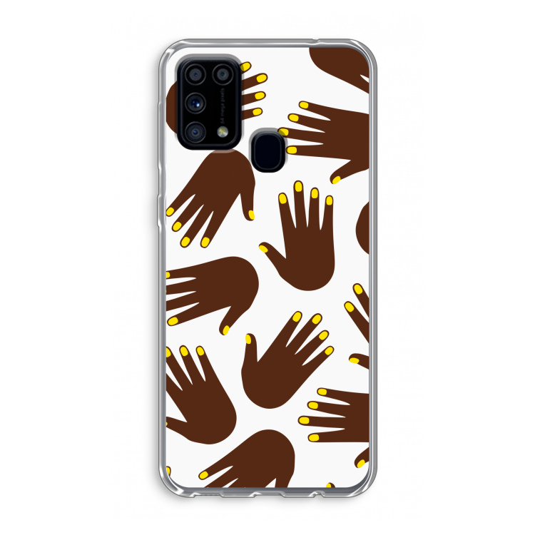 Hands dark: Samsung Galaxy M31 Transparant Hoesje