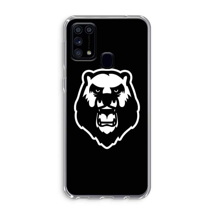Angry Bear (black): Samsung Galaxy M31 Transparant Hoesje
