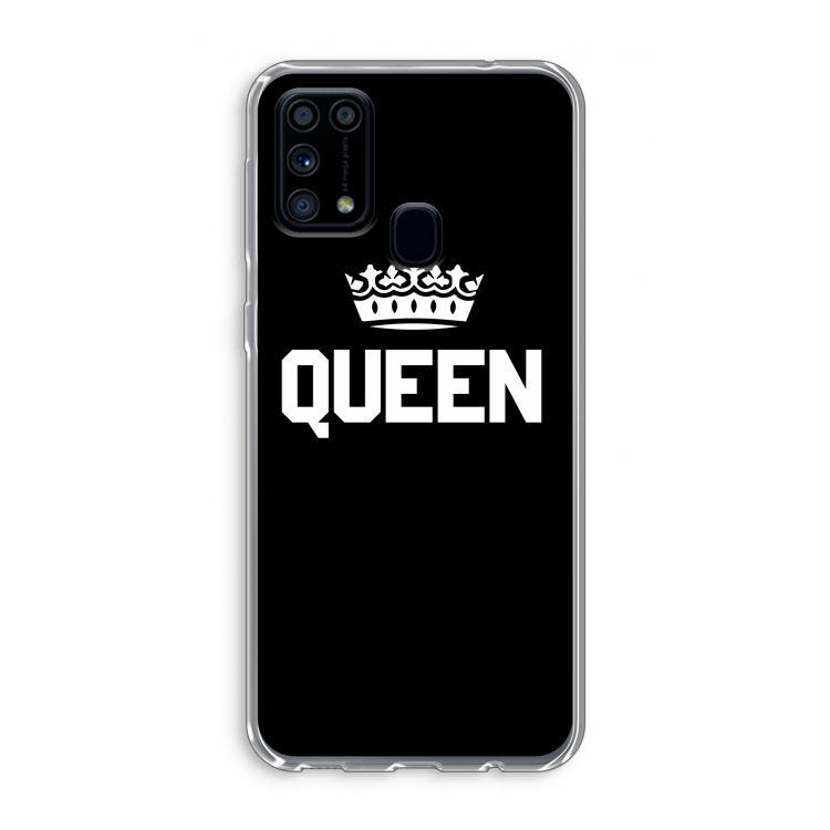 Queen zwart: Samsung Galaxy M31 Transparant Hoesje