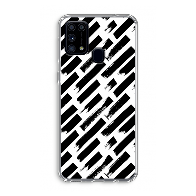 Zwarte vegen: Samsung Galaxy M31 Transparant Hoesje