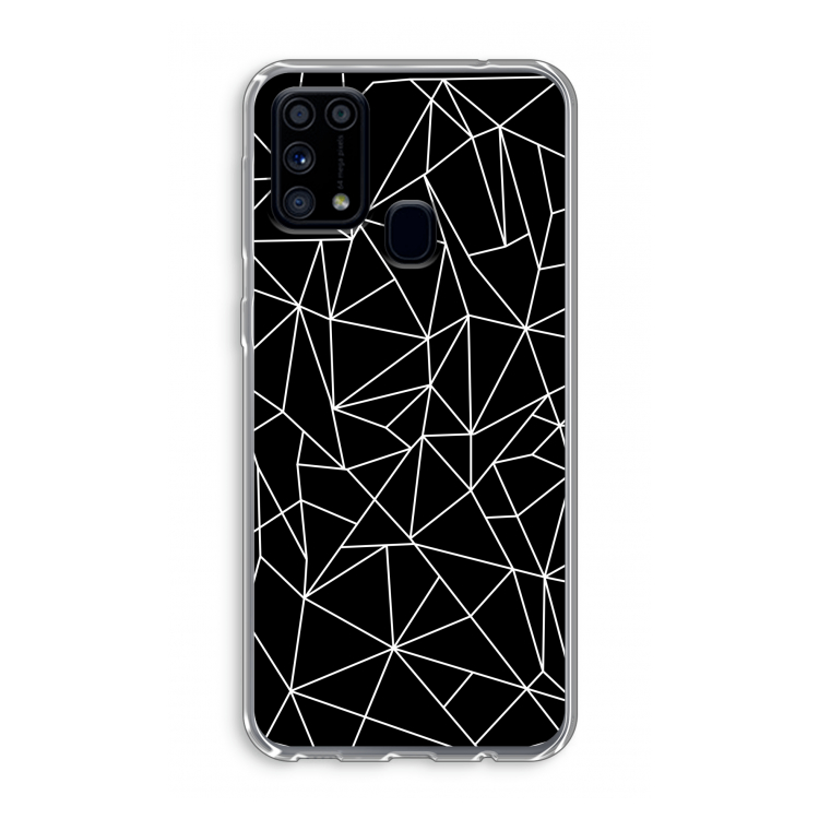 Geometrische lijnen wit: Samsung Galaxy M31 Transparant Hoesje