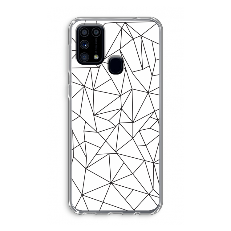 Geometrische lijnen zwart: Samsung Galaxy M31 Transparant Hoesje
