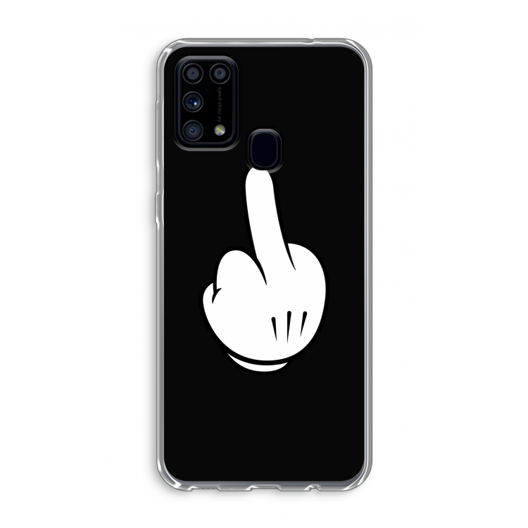 Middle finger black: Samsung Galaxy M31 Transparant Hoesje