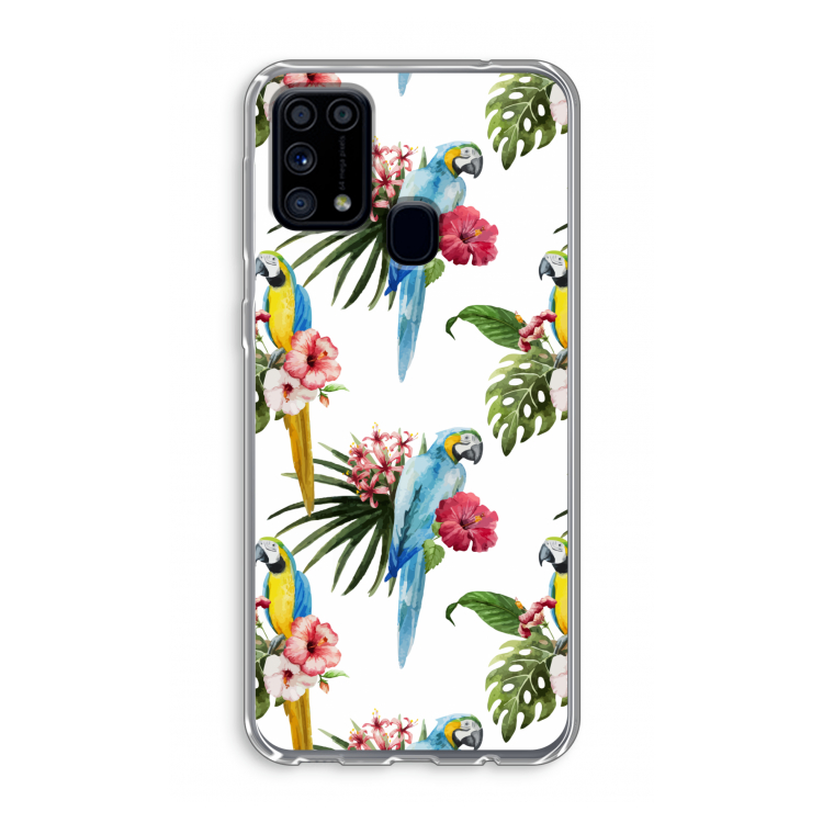 Kleurrijke papegaaien: Samsung Galaxy M31 Transparant Hoesje