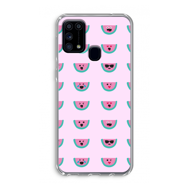 Smiley watermeloenprint: Samsung Galaxy M31 Transparant Hoesje