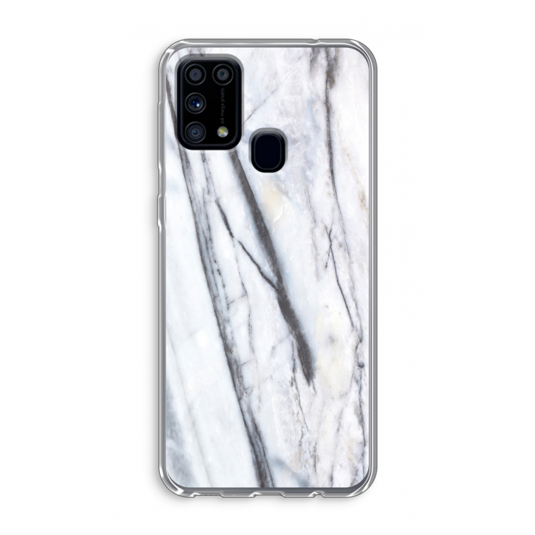 Gestreepte marmer: Samsung Galaxy M31 Transparant Hoesje